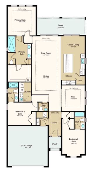 2D floor plan layout of this home in Coasterra Community Group Page, Palmetto, FL (Image 4).