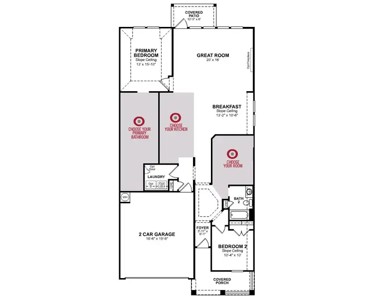 2D floor plan layout for the Reflection by Beazer Homes in Bridgeland, Cypress, TX (Image 3).