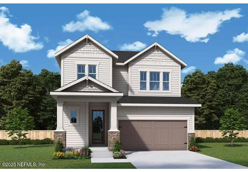 Front exterior of a new home in , Jacksonville, FL, highlighting curb appeal (Image 1).