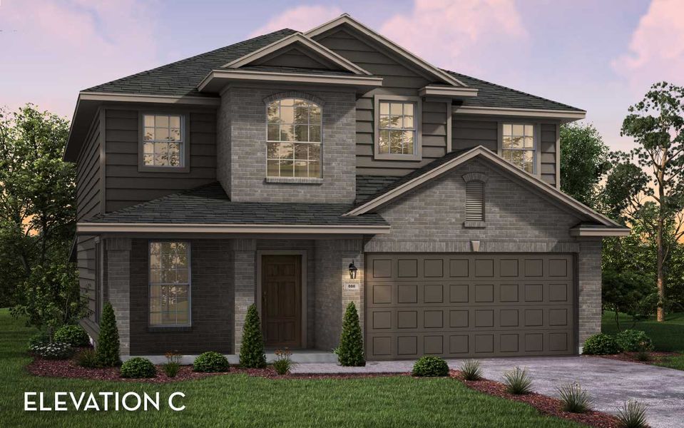 Representative exterior photo of a completed home built from the Dakota by CastleRock Communities in Hughes Landing, Dickinson, TX (Image 24).