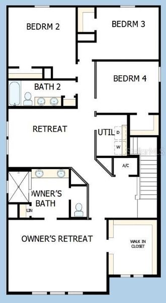 2D floor plan layout of this home in Chapel Crossings - Garden Series, Wesley Chapel, FL (Image 3).