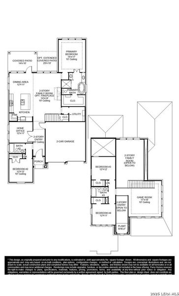 2D floor plan layout of this home in Hidden Canyon, San Antonio, TX (Image 2).
