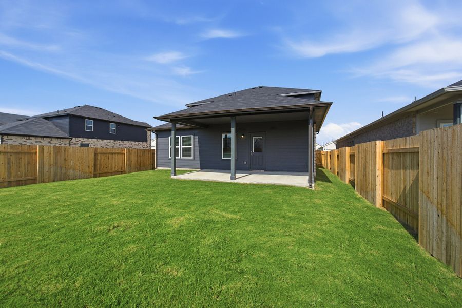 Exterior details and patio area of a home in Sunfield, Buda (Image 4). Exterior details and patio area of a home in Sunfield, Buda (Image 4).