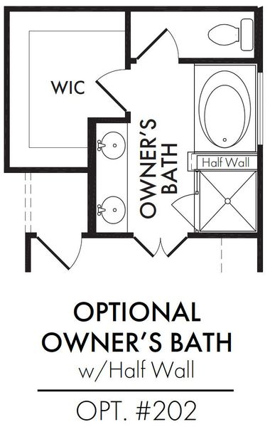 Master Bath – Tub Shower 1/2 Wall Master Bath – Tub Shower 1/2 Wall