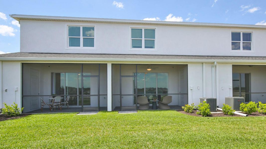 Exterior details and patio area of a home in Palm Grove Real Estate and Homes for Sale in Lakewood Ranch, FL - Neal Communities, Lakewood Ranch (Image 24).