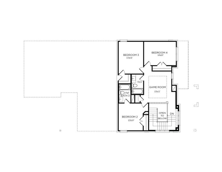 2D floor plan layout of this home in Sunterra 50s, Katy, TX (Image 3).