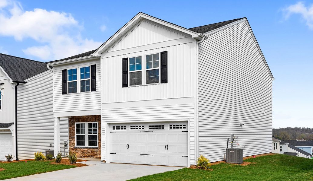 Front exterior of a new home in Hanes Lake, Winston-Salem, NC, highlighting curb appeal (Image 20).