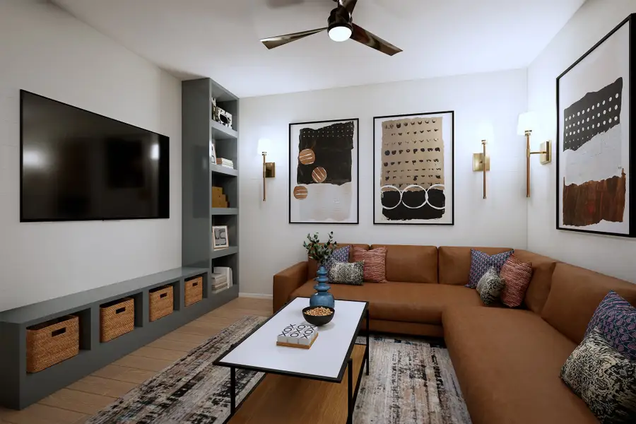 Representative furnished interior of a home built from the The Jacksboro by David Weekley Homes in The Woodlands Hills 60’, Willis (Image 4).