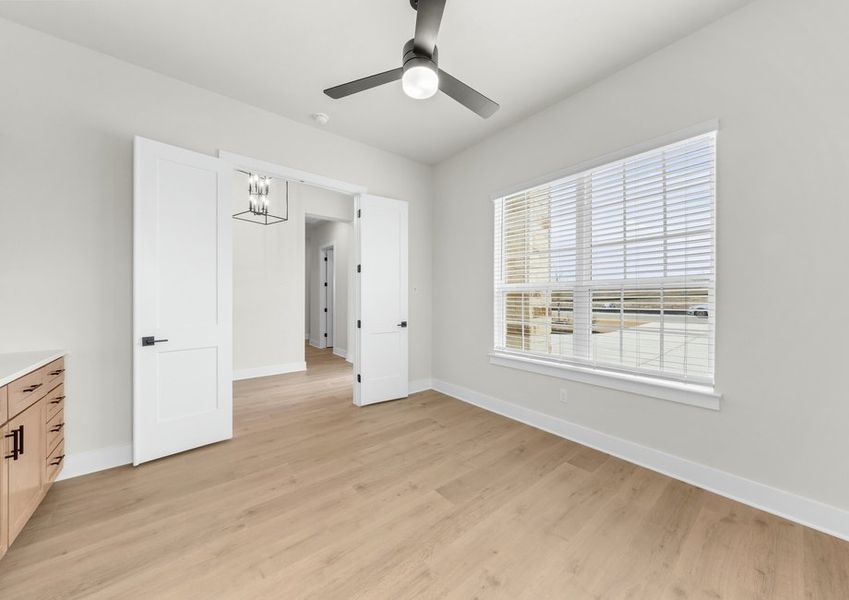 The flex room is the perfect space for an at-home office or guest room.