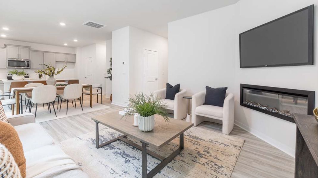 Furnished interior view inside a new home in Reedy Creek Preserve, Charlotte (Image 12).