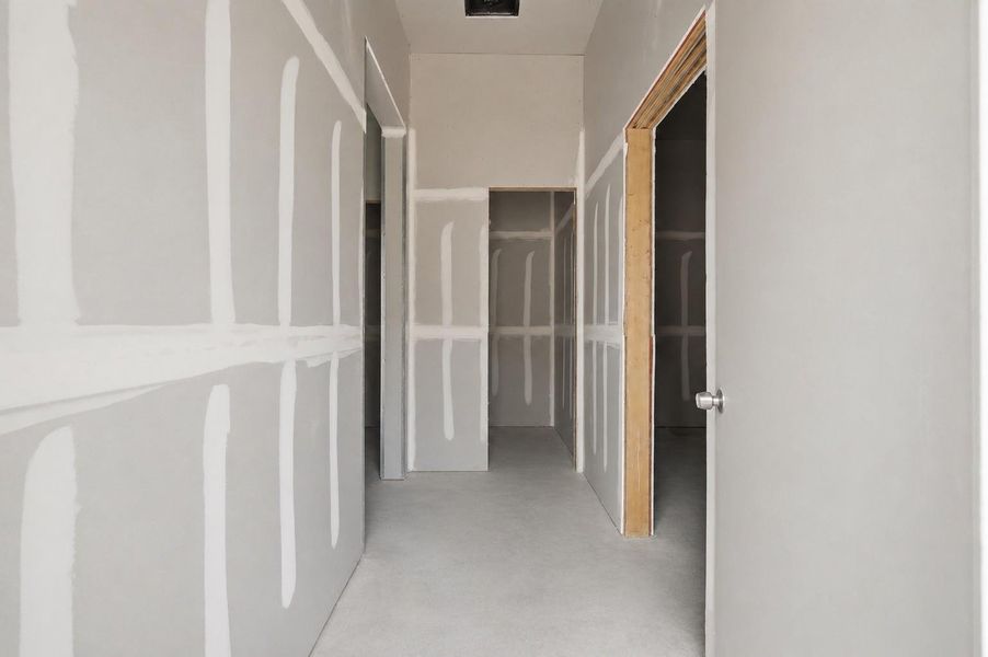 Welcoming entry with high ceilings leading to the open living, dining and kitchen areas. Welcoming entry with high ceilings leading to the open living, dining and kitchen areas.