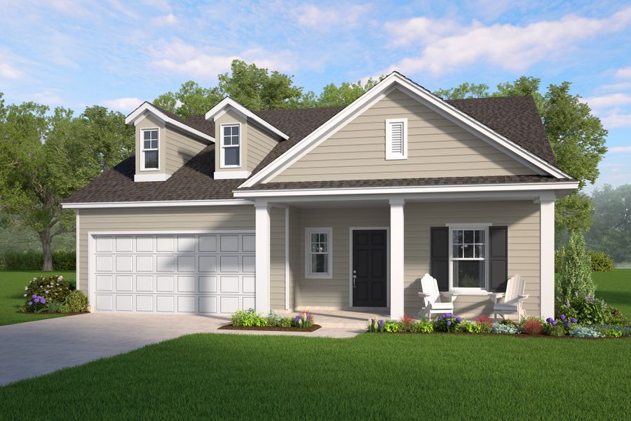 Front exterior of a new home in Heritage at New Riverside, Bluffton, SC, highlighting curb appeal (Image 20).
