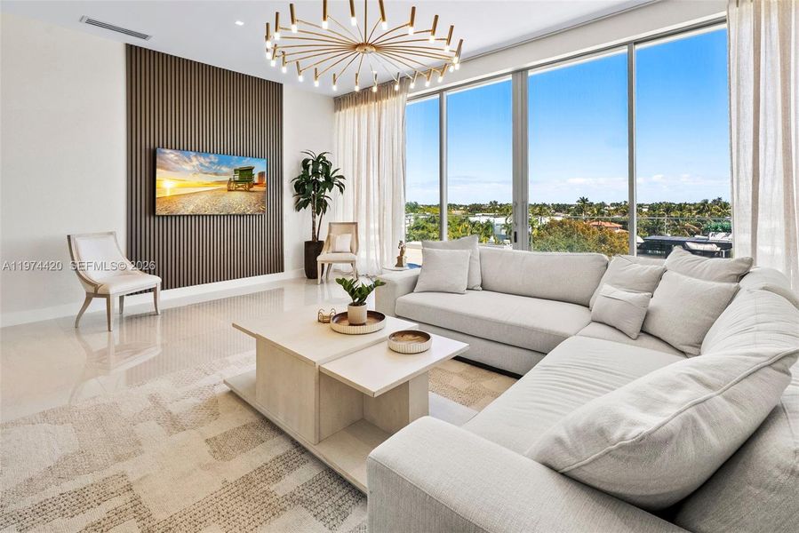 Furnished interior view inside a new home in , Delray Beach (Image 9). Furnished interior view inside a new home in , Delray Beach (Image 9).