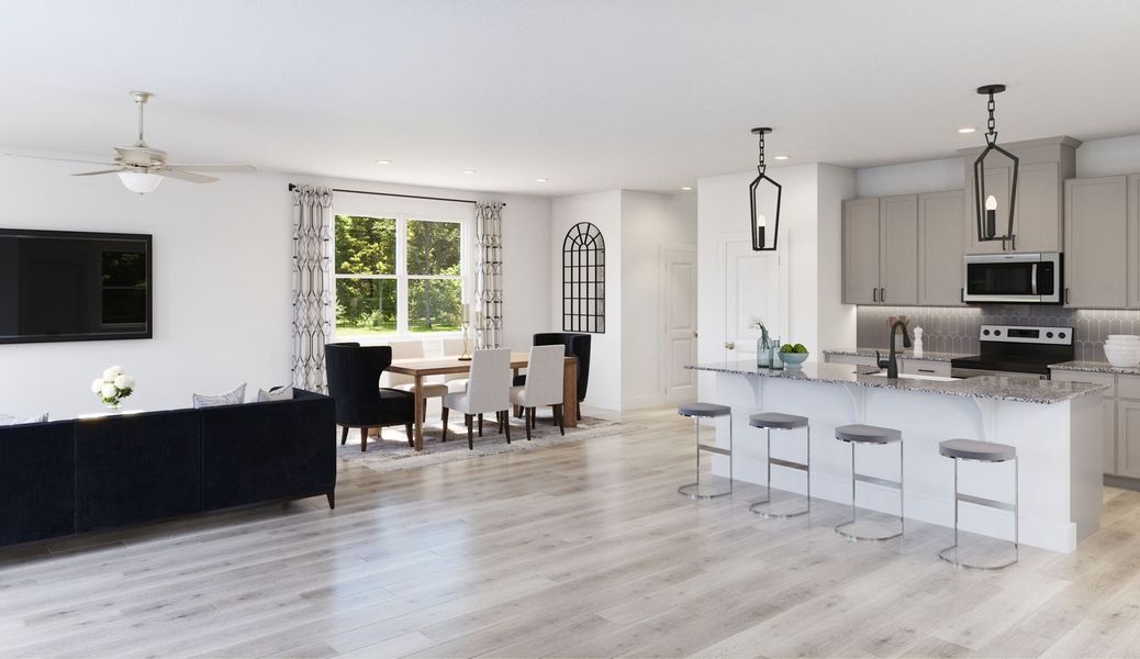 Representative furnished interior of a home built from the Highlands by Mattamy Homes in Cardinal Landing, Coats (Image 4).