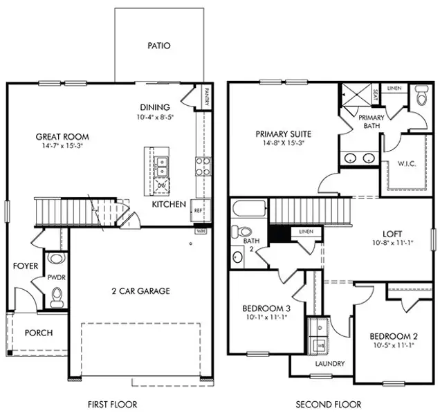 2D floor plan layout of this home in Calico Creek, Cherryville, NC (Image 3).