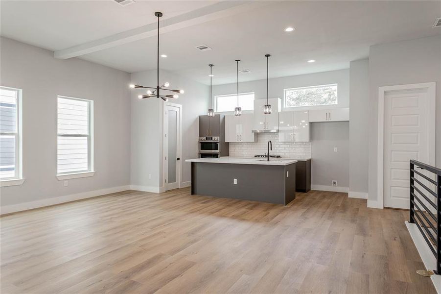 Open concept living floor