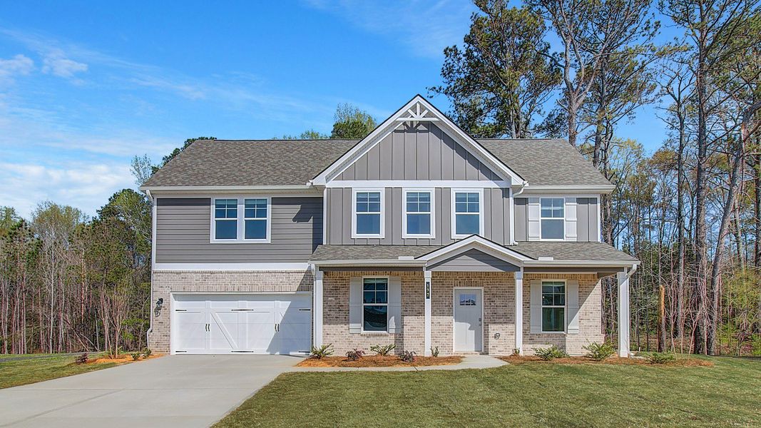 Representative exterior photo of a completed home built from the Youngtown by DRB Homes in Copperfield, Locust Grove, GA (Image 20).
