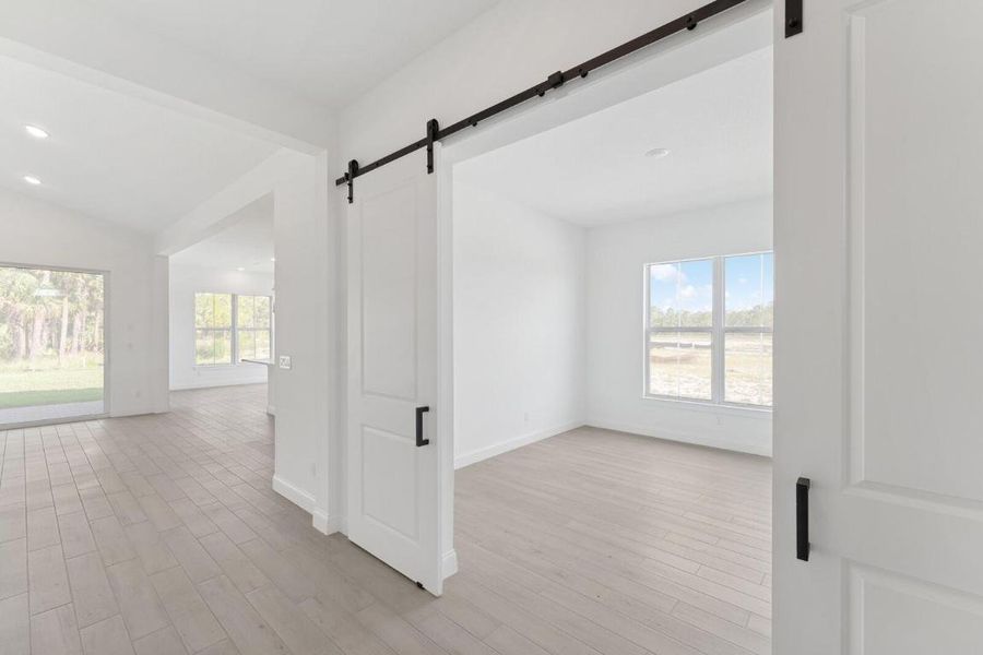 Home Office with Barn Doors