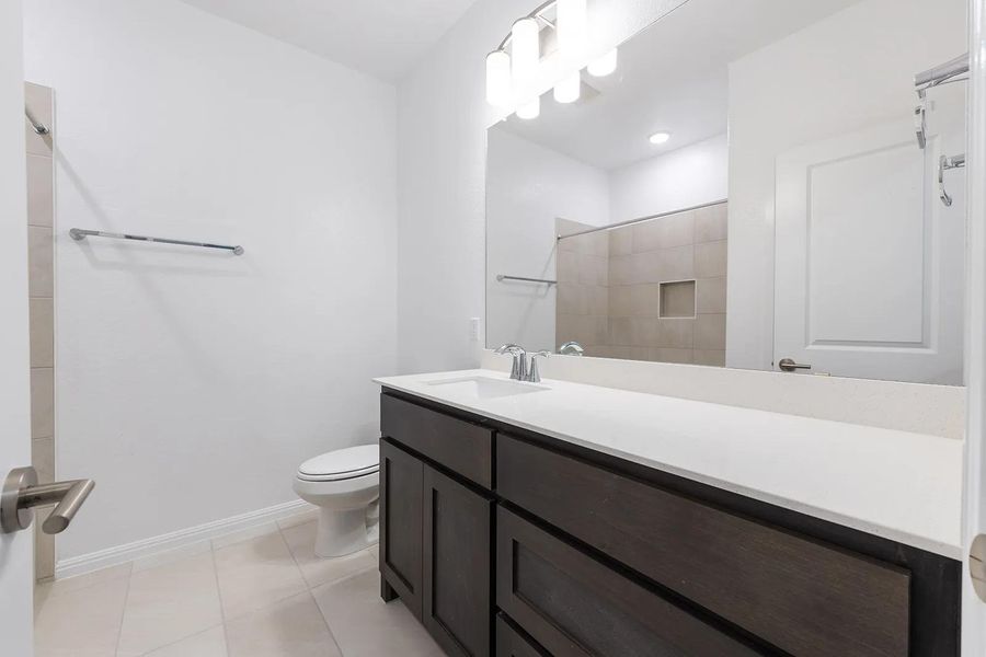 Furnished interior view inside a new home in Wolf Ranch West Bend - 60', Georgetown (Image 23).