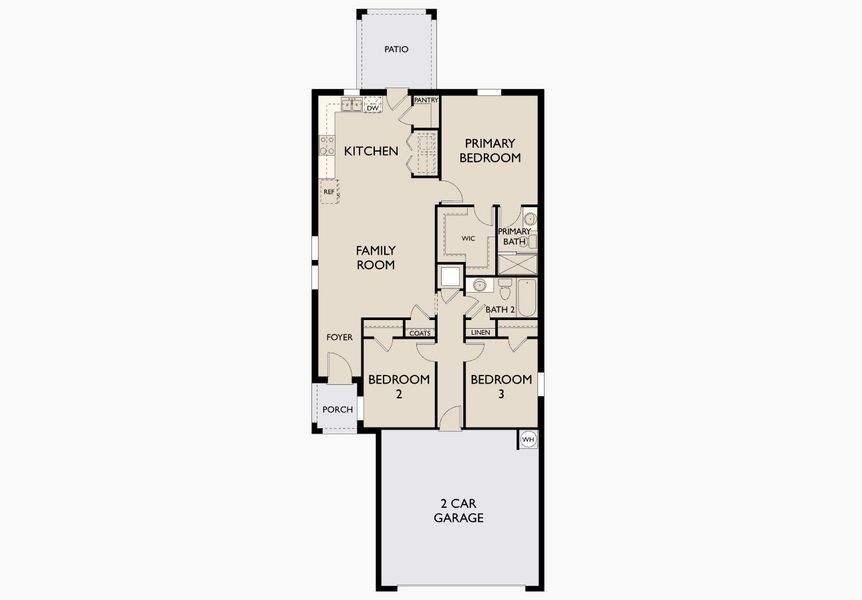 2D floor plan layout of this home in Landings at Mount Olive, Polk City, FL (Image 3).