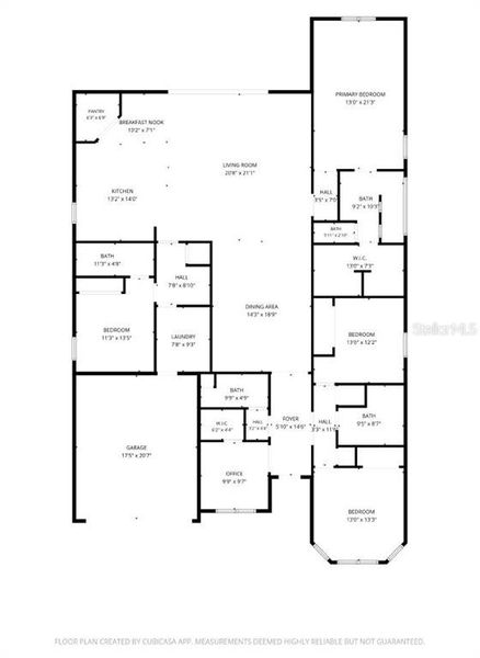 2D floor plan layout of this home in Winding Meadows, Apopka, FL (Image 5).