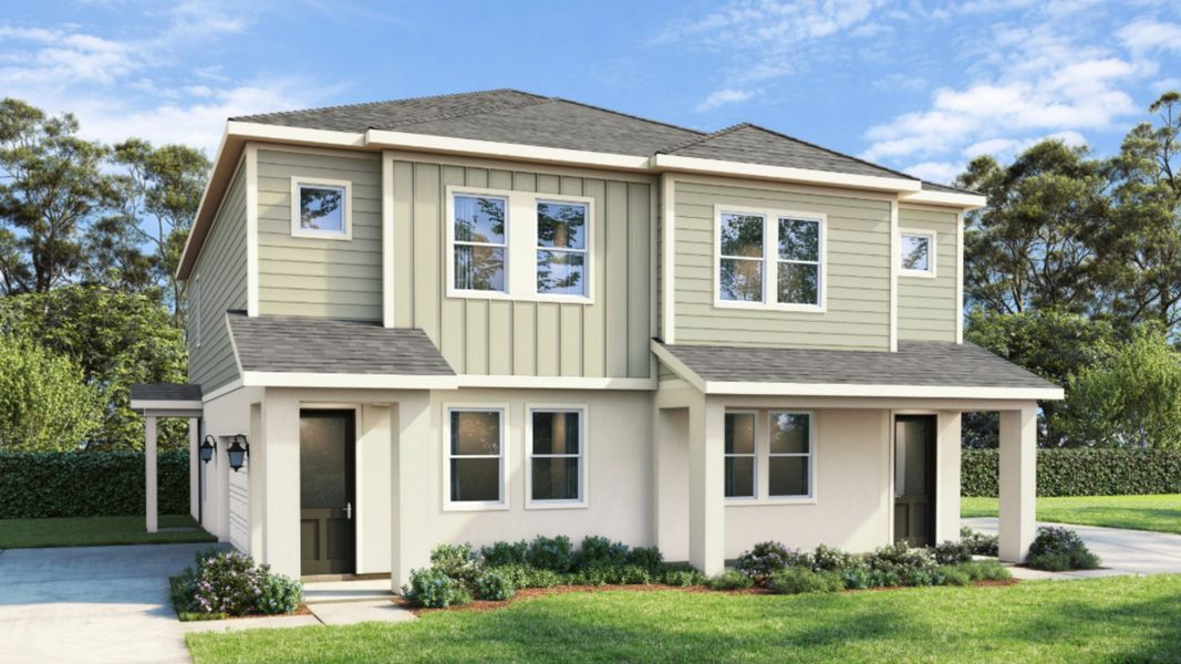 Representative exterior photo of a completed home built from the Sequoia by DRB Homes in The Brooke, Brandon, FL (Image 19).