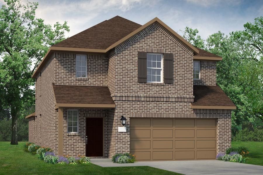 Representative exterior photo of a completed home built from the Lamar by UnionMain Homes in Elevon, Lavon, TX (Image 1).