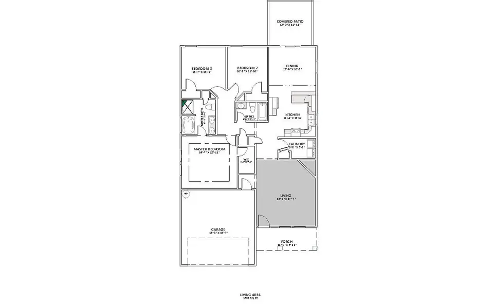 2D floor plan layout for the Morgan by Enchanted Homes in Mills Gin, Campobello, SC (Image 3).