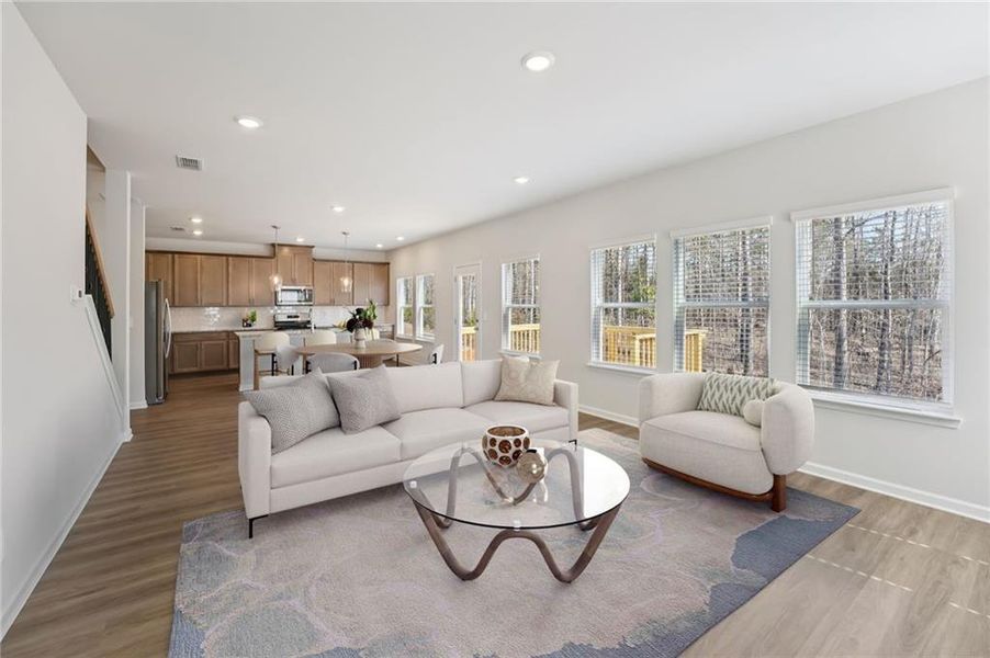 Furnished interior view inside a new home in Creekside at Oxford Park, Fairburn (Image 17).