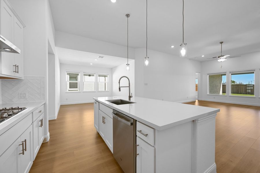 Furnished interior view inside a new home in South Oak 60s, Lakewood Village (Image 5). Furnished interior view inside a new home in South Oak 60s, Lakewood Village (Image 5).