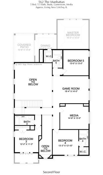 2D floor plan layout of this home in Fields Select - 50's, Frisco, TX (Image 4).
