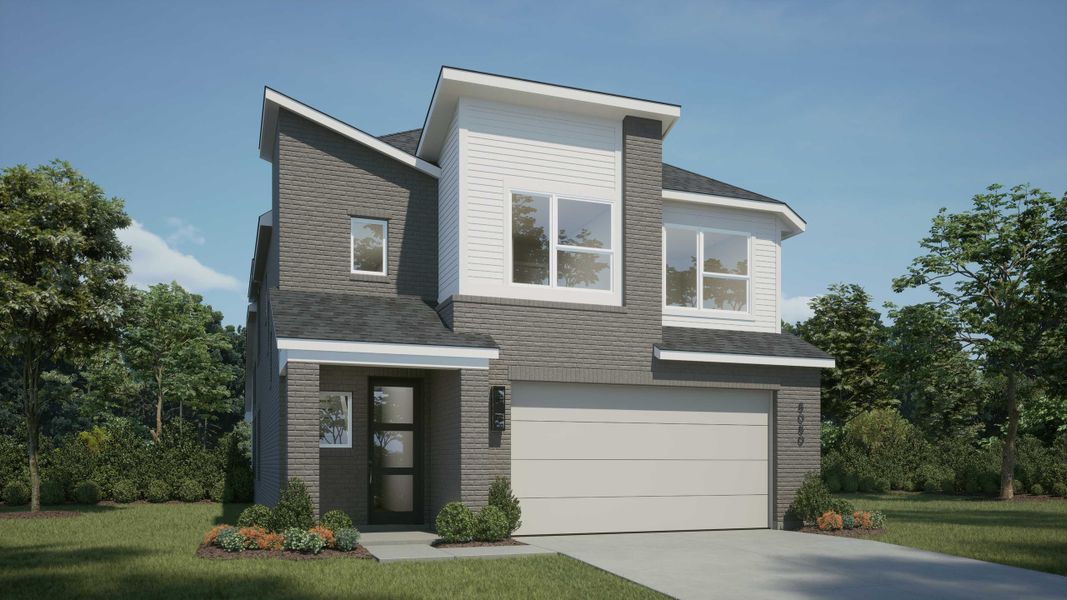 Representative exterior photo of a completed home built from the Botticelli Plan by Highland Homes in Heartland, Heartland, TX (Image 2). Representative exterior photo of a completed home built from the Botticelli Plan by Highland Homes in Heartland, Heartland, TX (Image 2).