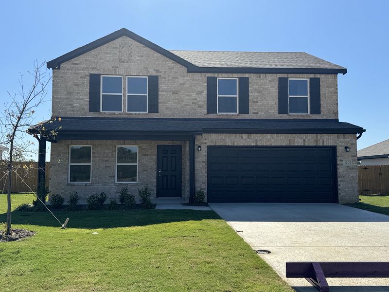 A house with a garage.
