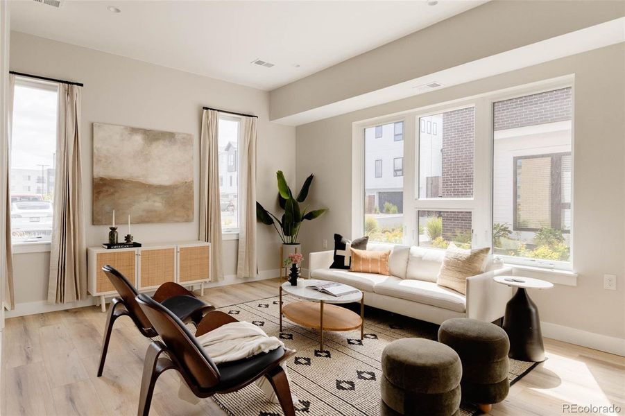 Furnished interior view inside a new home in A Line Townhomes, Denver (Image 7).