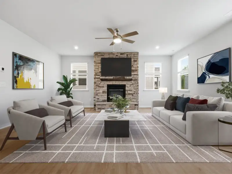 Furnished interior view inside a new home in Fallbrook Single Family Homes, Indian Trail (Image 5).