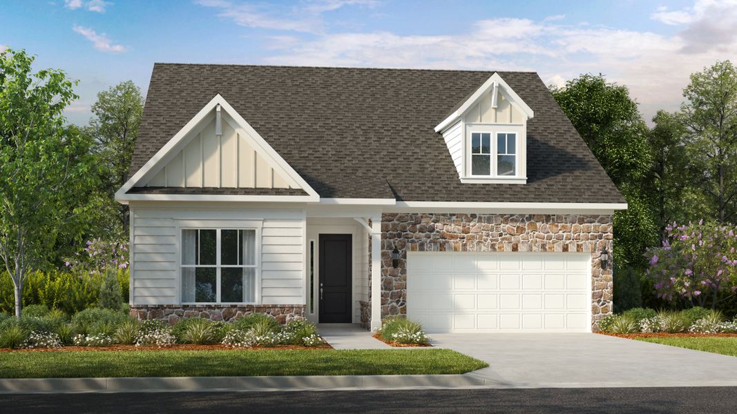 Representative exterior photo of a completed home built from the Laney II by Taylor Morrison in Esplanade at Northgate, Indian Trail, NC (Image 17).