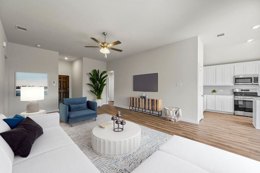 Representative furnished interior of a home built from the Cambria I by Cheldan Homes in Craftsmen's Corner, Cleburne (Image 7).