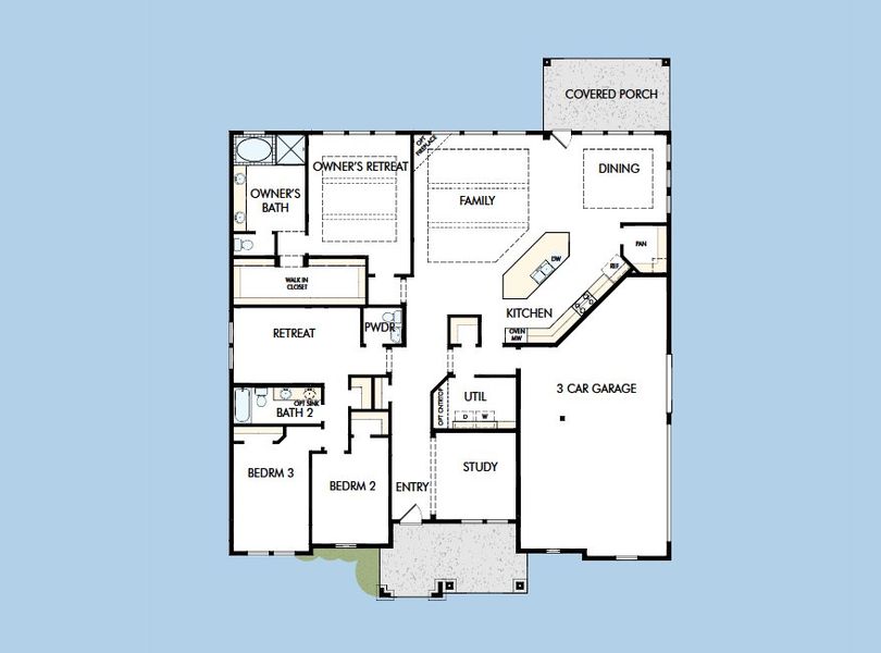 2D floor plan layout for the The Livingston by David Weekley Homes in Thornebrook, Bulverde, TX (Image 5). 2D floor plan layout for the The Livingston by David Weekley Homes in Thornebrook, Bulverde, TX (Image 5).