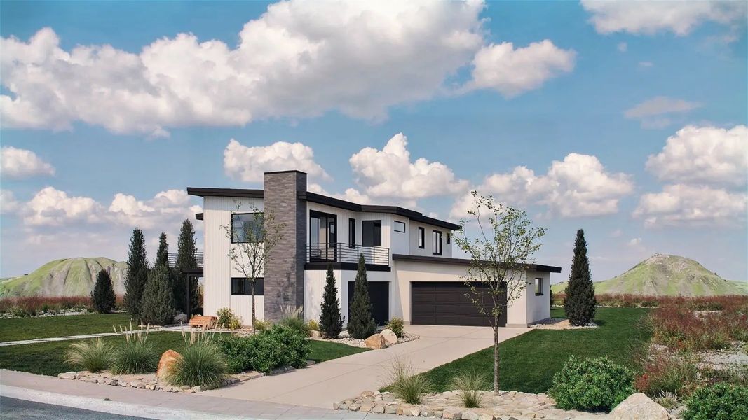 Representative exterior photo of a completed home built from the Birch by Work Shop Colorado in Signature at Crystal Valley, Castle Rock, CO (Image 2).