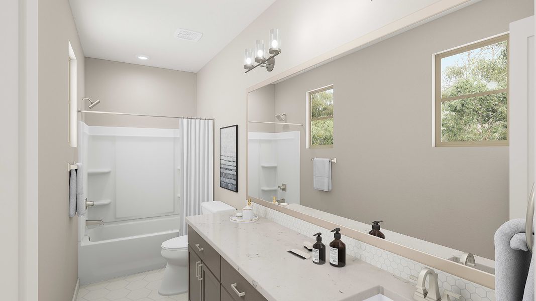 Representative furnished interior of a home built from the Willow Plan 40-9 by Tri Pointe Homes in Waterston Central, Gilbert (Image 33).