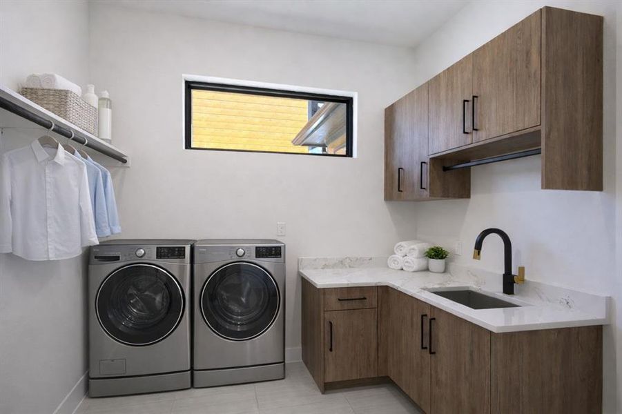 Primary Closets attached to Laundry room