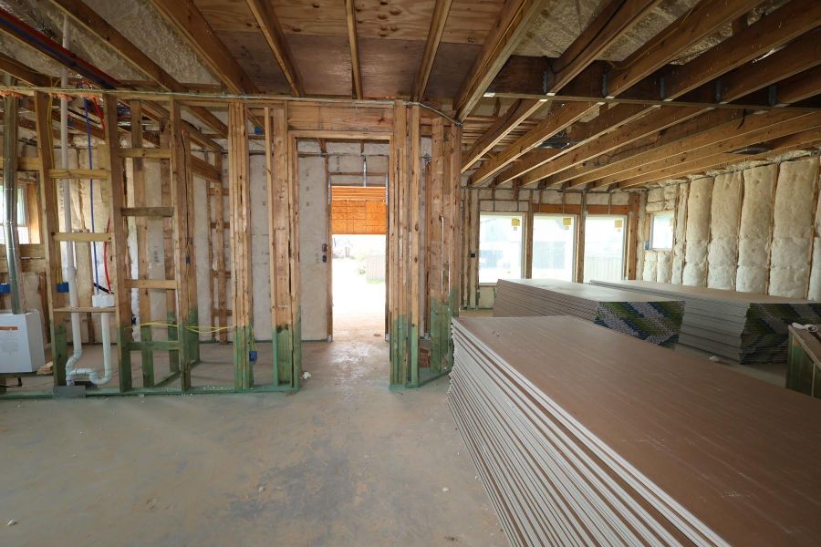 In-progress construction of a new home in Riceland - Enclave Row Collection, Mont Belvieu, TX (Image 4). In-progress construction of a new home in Riceland - Enclave Row Collection, Mont Belvieu, TX (Image 4).