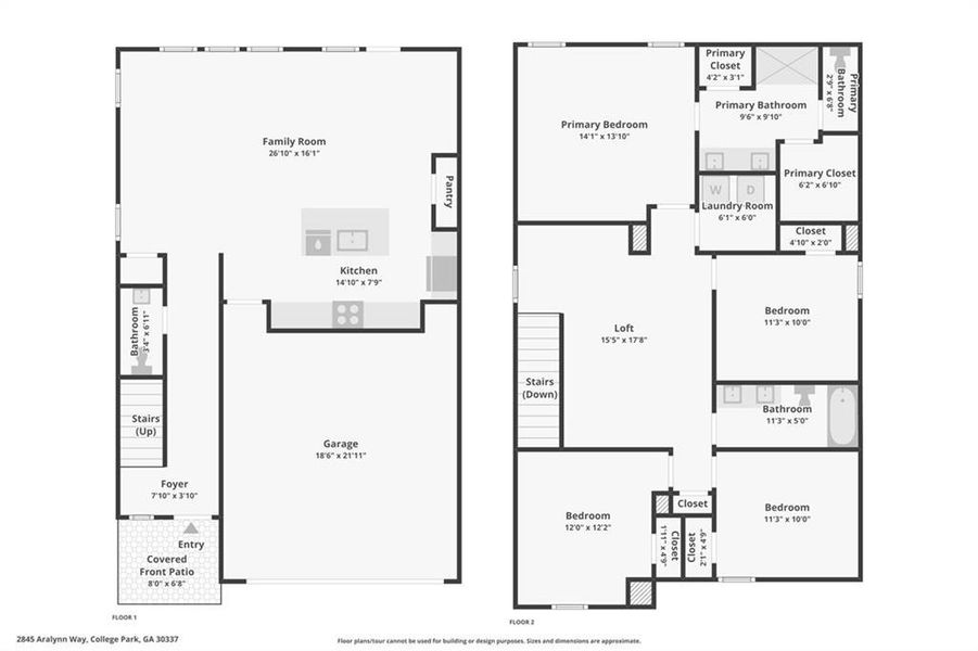 2D floor plan layout of this home in Hawthorne Station, College Park, GA (Image 5). 2D floor plan layout of this home in Hawthorne Station, College Park, GA (Image 5).