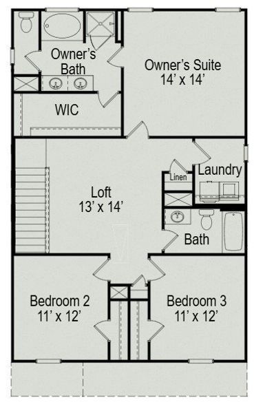 2D floor plan layout of this home in Winston Place, Gallatin, TN (Image 4).