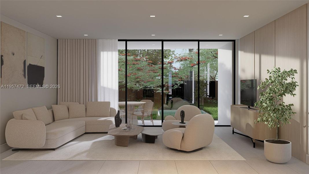 Furnished interior view inside a new home in , Miami (Image 4).