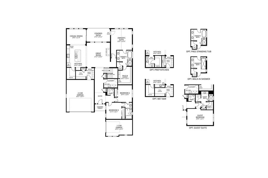 2D floor plan layout for the Aurora by Brightland Homes in Montaine, Castle Rock, CO (Image 4).