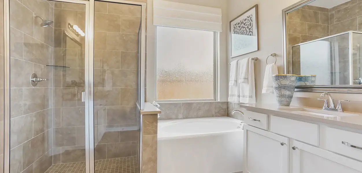 Representative furnished interior of a home built from the Oakley by Chesmar Homes in Brookewater 45's, Rosenberg (Image 9).