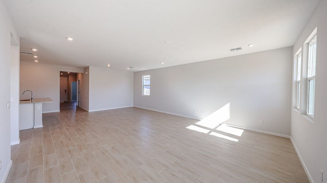 A large empty room. A large empty room.