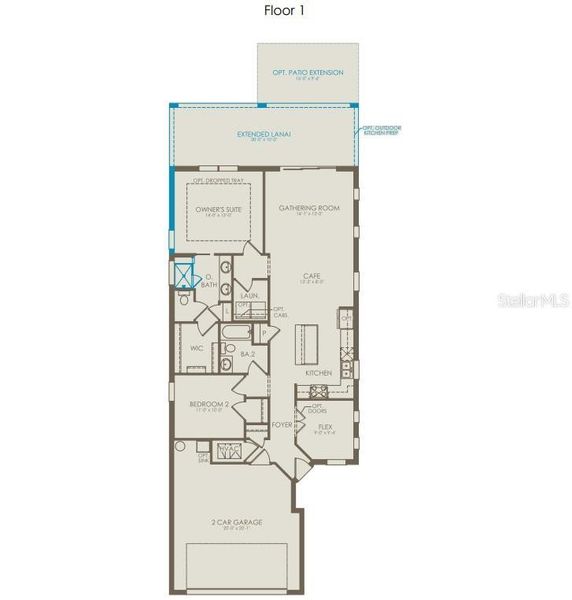 2D floor plan layout of this home in Del Webb at Viera, Melbourne, FL (Image 2). 2D floor plan layout of this home in Del Webb at Viera, Melbourne, FL (Image 2).