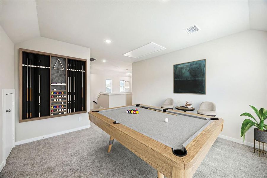 Game Room in the Willow home plan by Trophy Signature Homes – REPRESENTATIVE PHOTO